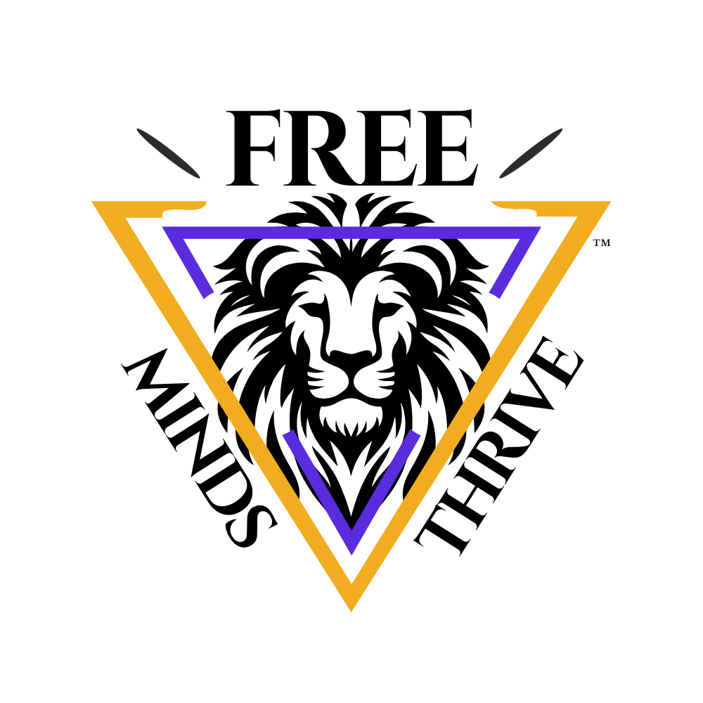 Free Minds Thrive logo (solid background)